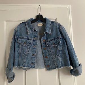 Alice + Olivia Kendall Cropped Boxy Jean Jacket